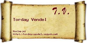 Torday Vendel névjegykártya